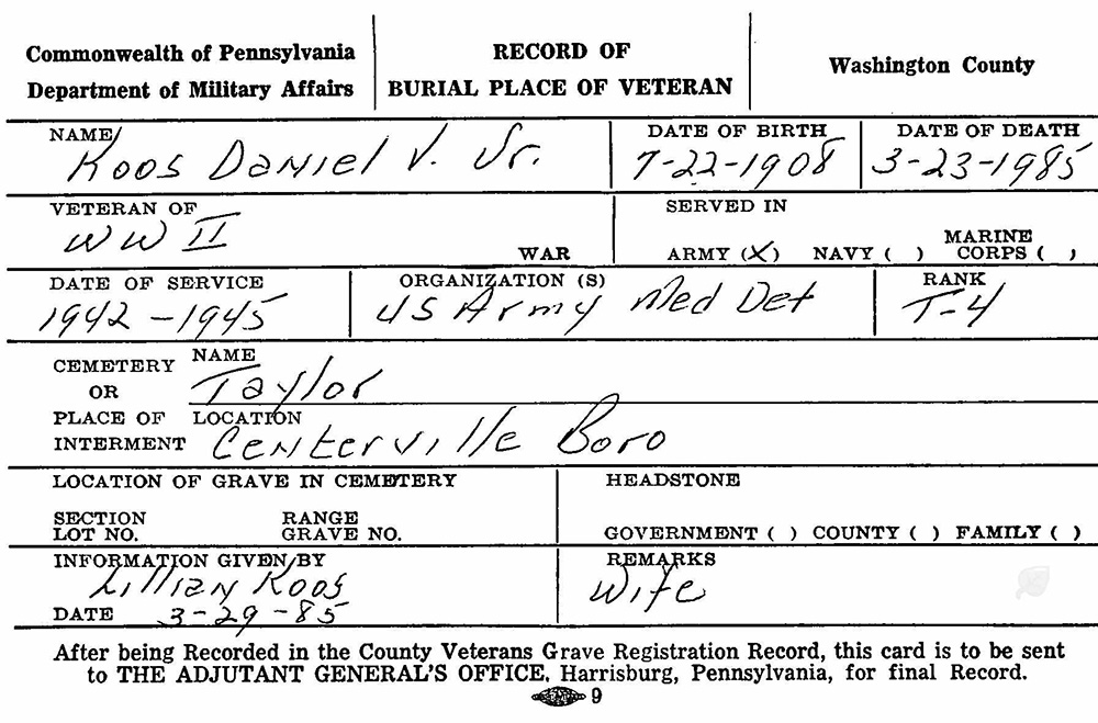 veteran burial